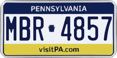PA license plate MBR4857