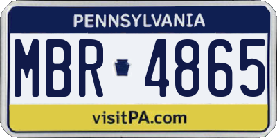 PA license plate MBR4865