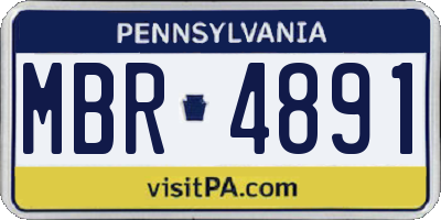 PA license plate MBR4891