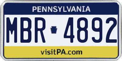 PA license plate MBR4892