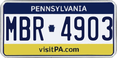 PA license plate MBR4903