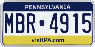 PA license plate MBR4915
