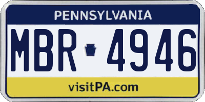 PA license plate MBR4946
