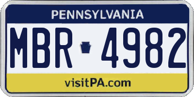 PA license plate MBR4982