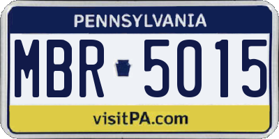 PA license plate MBR5015