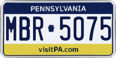 PA license plate MBR5075