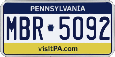 PA license plate MBR5092