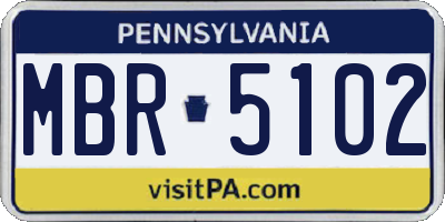 PA license plate MBR5102