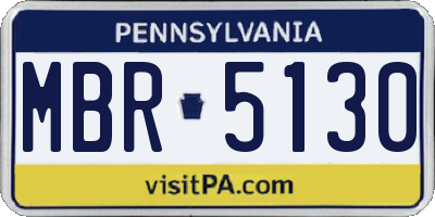 PA license plate MBR5130