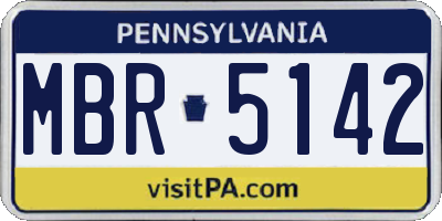 PA license plate MBR5142