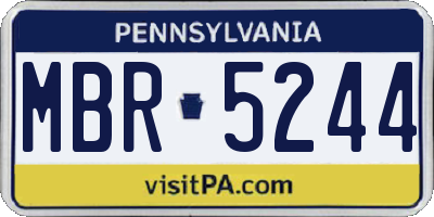 PA license plate MBR5244