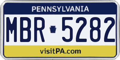PA license plate MBR5282
