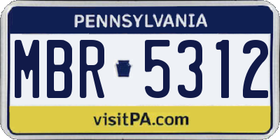 PA license plate MBR5312