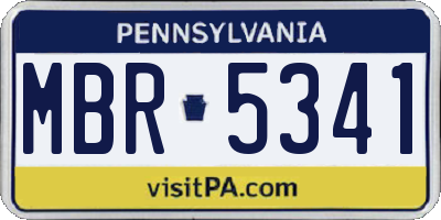PA license plate MBR5341