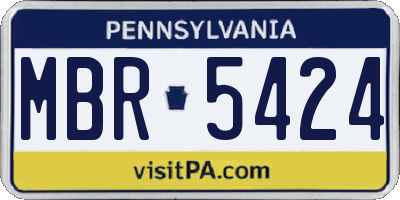 PA license plate MBR5424