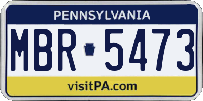 PA license plate MBR5473