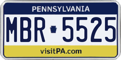PA license plate MBR5525
