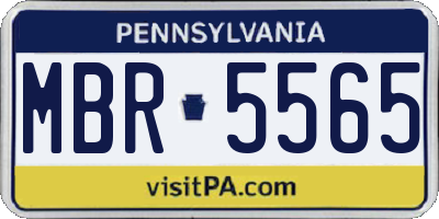 PA license plate MBR5565