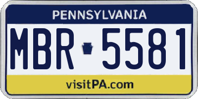 PA license plate MBR5581