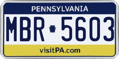 PA license plate MBR5603