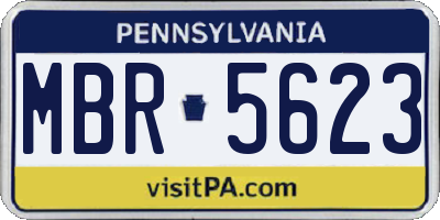 PA license plate MBR5623