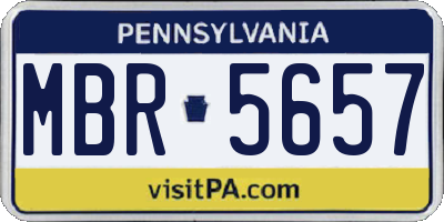 PA license plate MBR5657