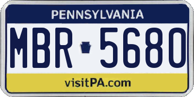 PA license plate MBR5680