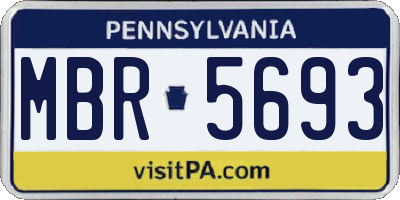 PA license plate MBR5693