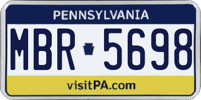 PA license plate MBR5698
