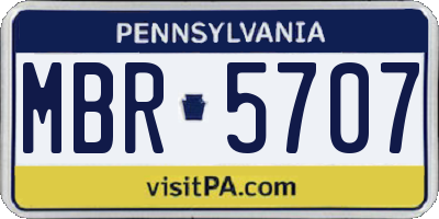 PA license plate MBR5707