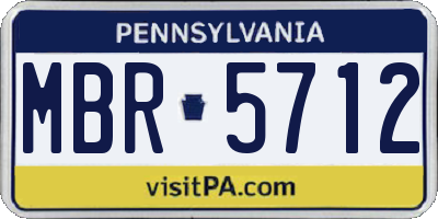 PA license plate MBR5712
