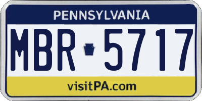 PA license plate MBR5717