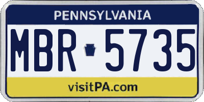 PA license plate MBR5735
