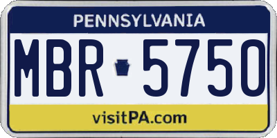 PA license plate MBR5750