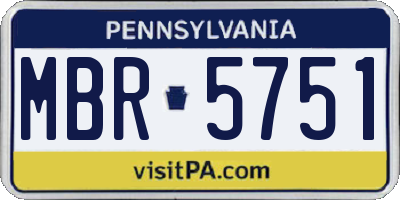 PA license plate MBR5751