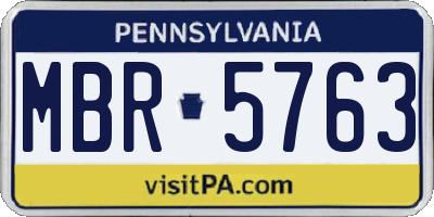 PA license plate MBR5763