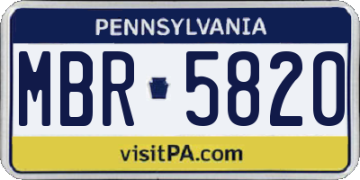 PA license plate MBR5820