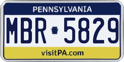 PA license plate MBR5829