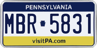 PA license plate MBR5831