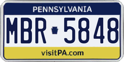 PA license plate MBR5848