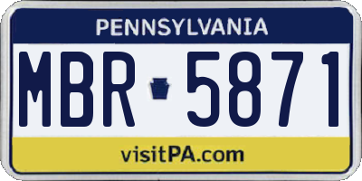 PA license plate MBR5871