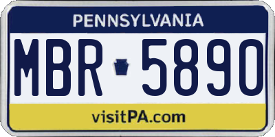 PA license plate MBR5890