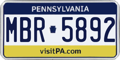 PA license plate MBR5892