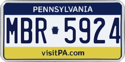 PA license plate MBR5924