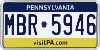 PA license plate MBR5946