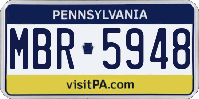 PA license plate MBR5948