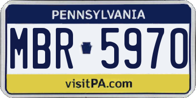 PA license plate MBR5970