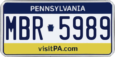 PA license plate MBR5989