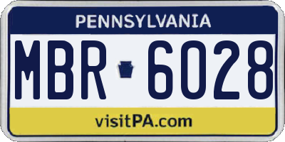 PA license plate MBR6028