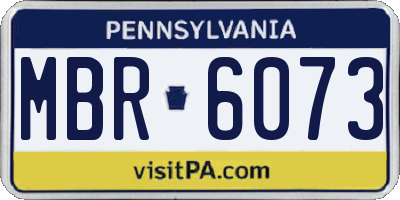 PA license plate MBR6073